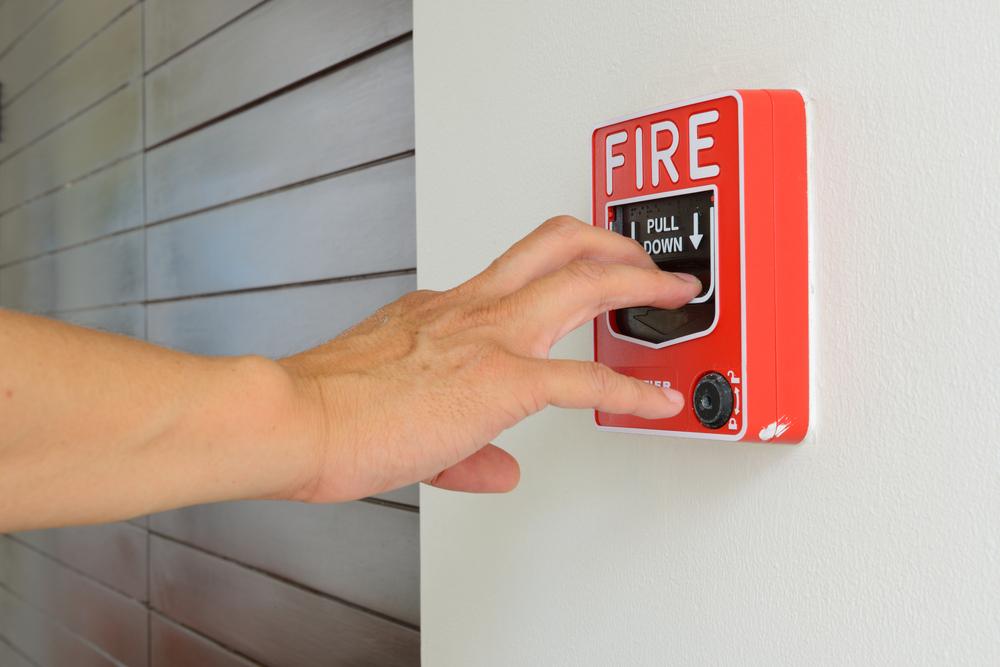 pulling fire alarm