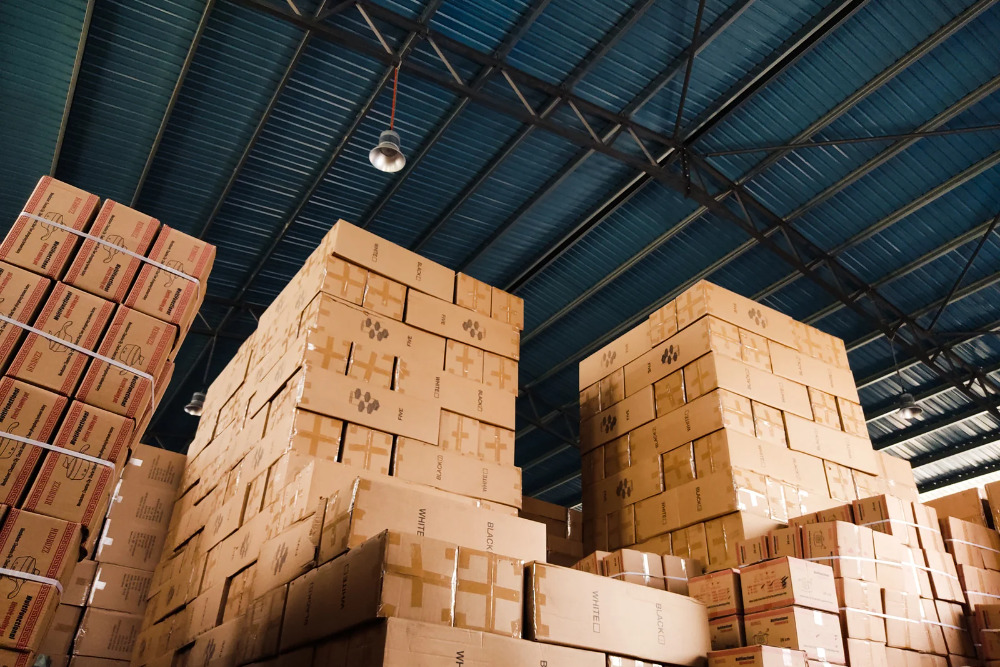 Warehouse Theft - stack of boxes in warehouse