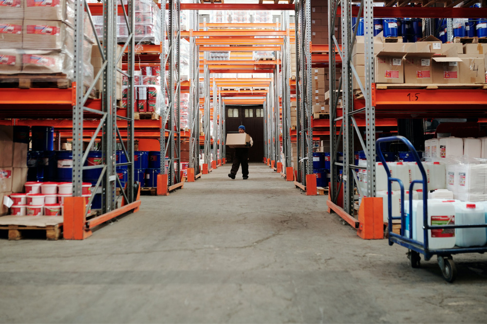 Warehouse Theft - stack of boxes in warehouse