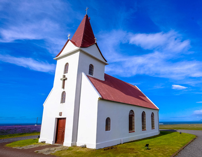 church blue sky